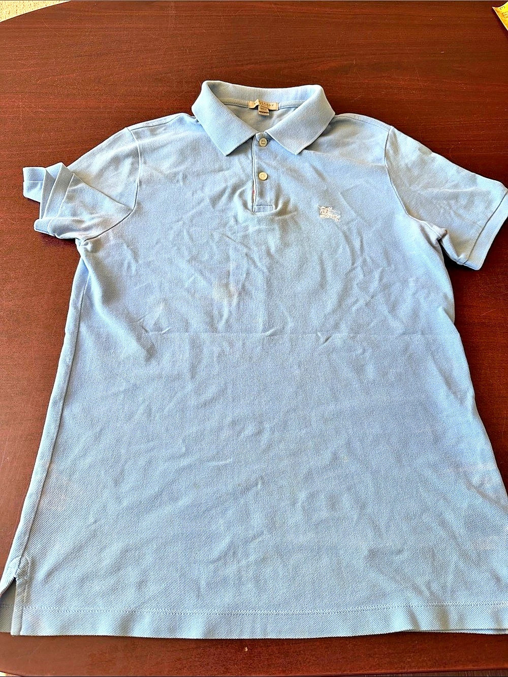 Burberry Blue Cotton Polo Size Medium